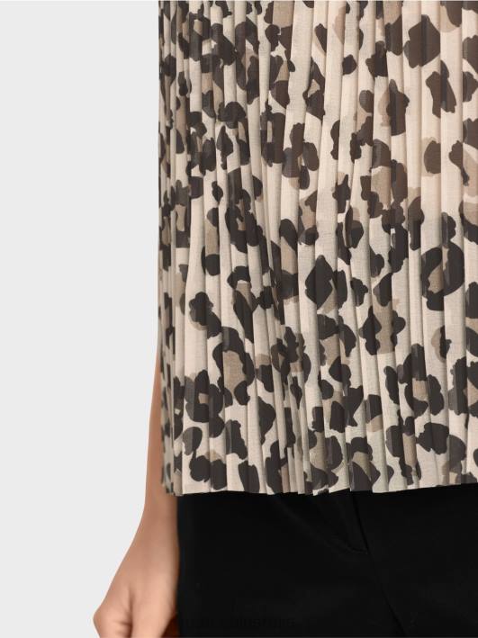 плисирани горњи део са леопард принтом Marc Cain D6881407 црн одећу