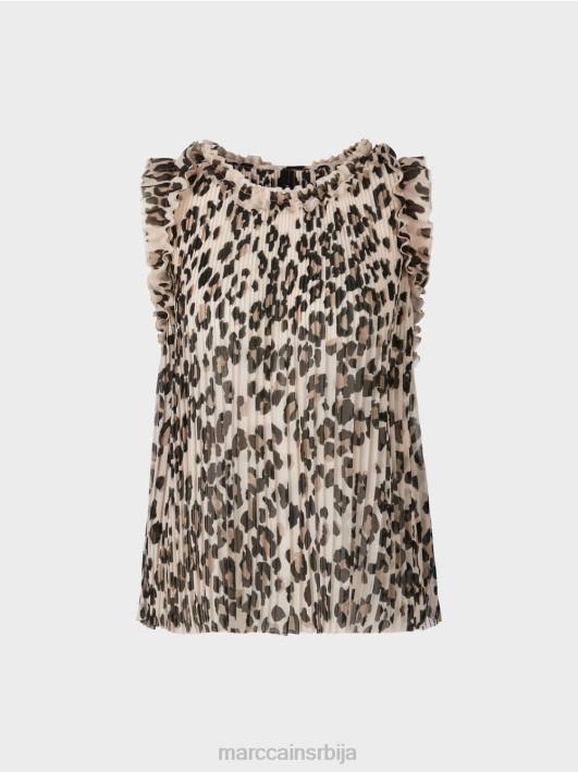 плисирани горњи део са леопард принтом Marc Cain D6881407 црн одећу