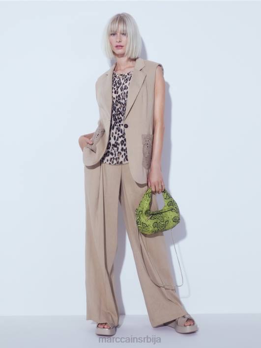 плисирани горњи део са леопард принтом Marc Cain D6881407 црн одећу