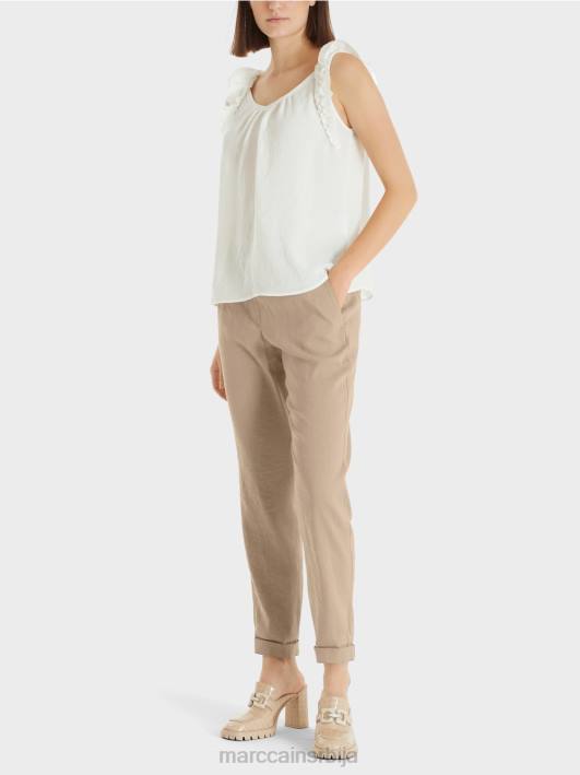 "преиспитати заједно" врх Marc Cain D6881408 прљаво бело одећу