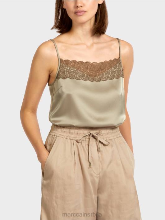 врх са деколтеом од чипке Marc Cain D6881411 софт таупе одећу