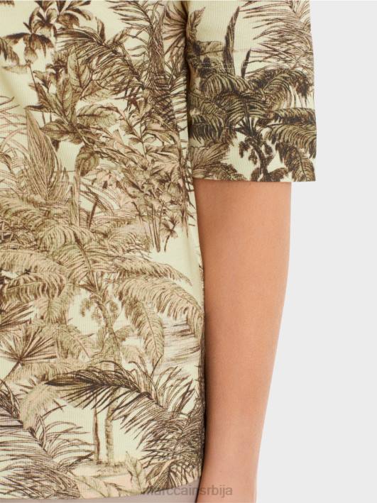 штампана мајица са финим ребрастим дизајном Marc Cain D6881413 меки дах одећу