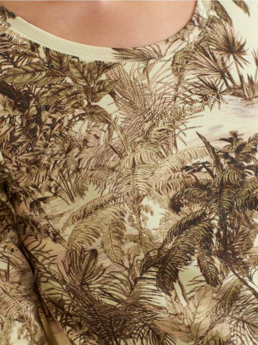 штампана мајица са финим ребрастим дизајном Marc Cain D6881413 меки дах одећу