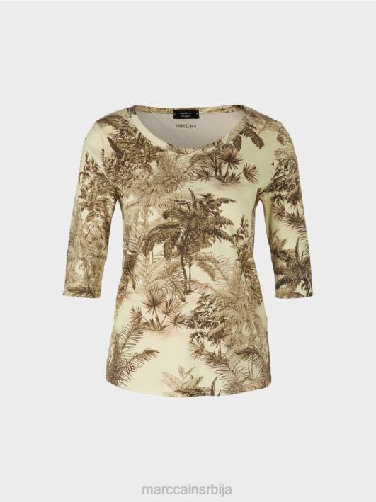 штампана мајица са финим ребрастим дизајном Marc Cain D6881413 меки дах одећу