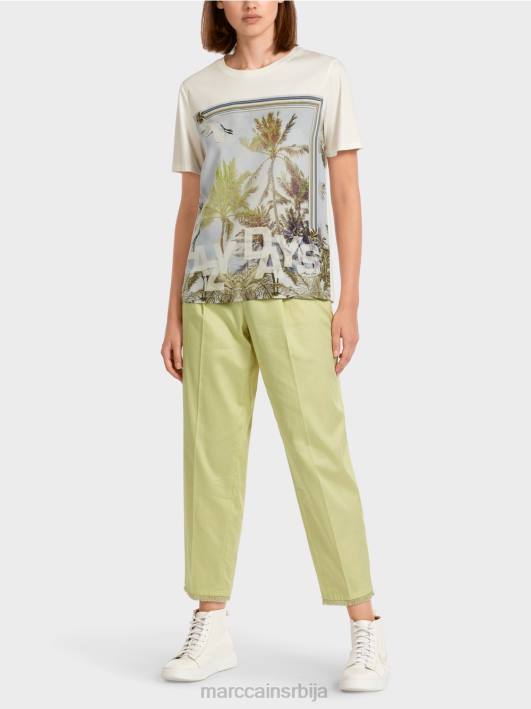 елегантна мајица у комбинацији материјала Marc Cain D6881418 азурно одећу