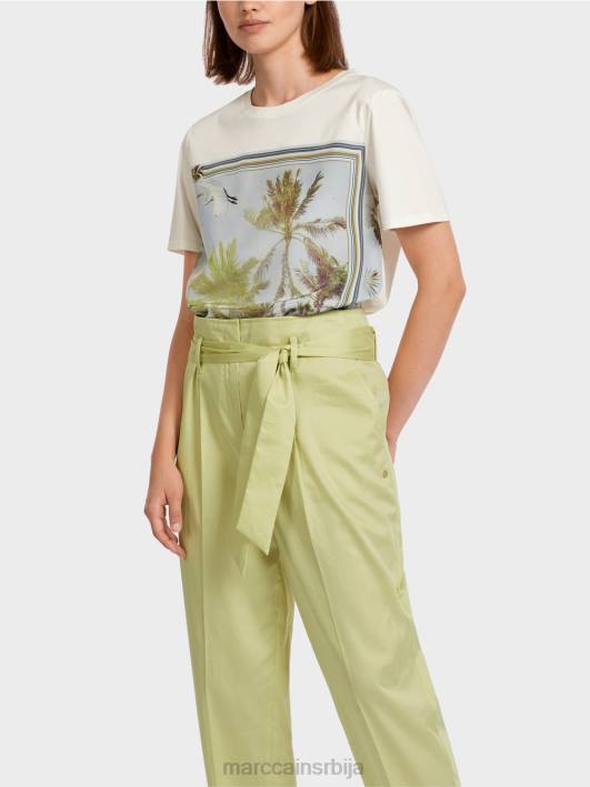 елегантна мајица у комбинацији материјала Marc Cain D6881418 азурно одећу