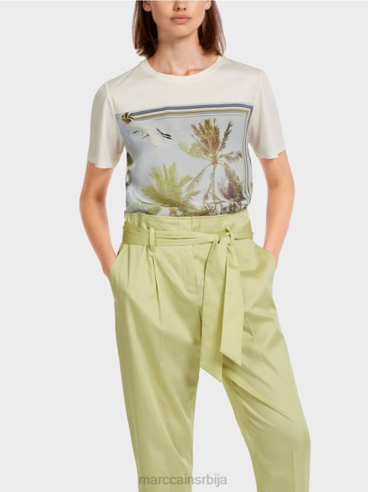 елегантна мајица у комбинацији материјала Marc Cain D6881418 азурно одећу