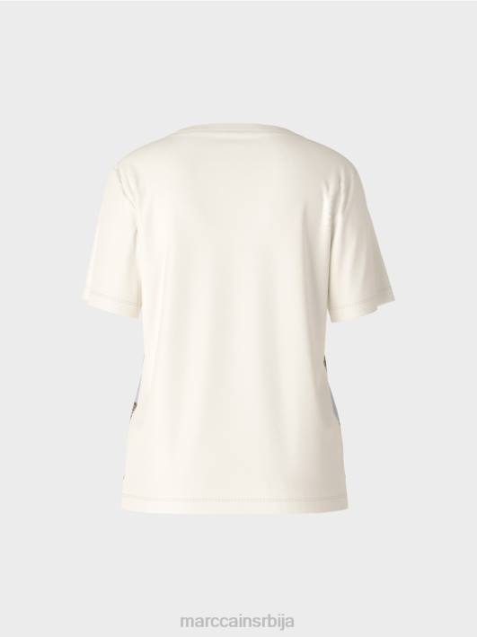 елегантна мајица у комбинацији материјала Marc Cain D6881418 азурно одећу