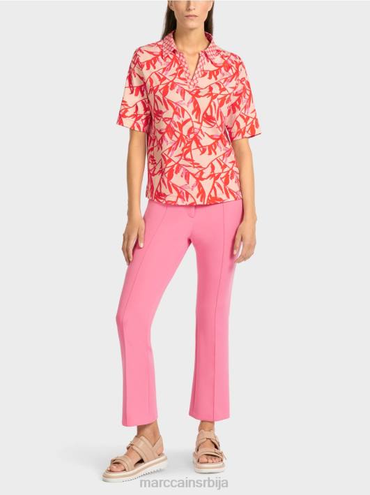 поло мајица са мешавином дезена Marc Cain D6881421 јарки тен одећу