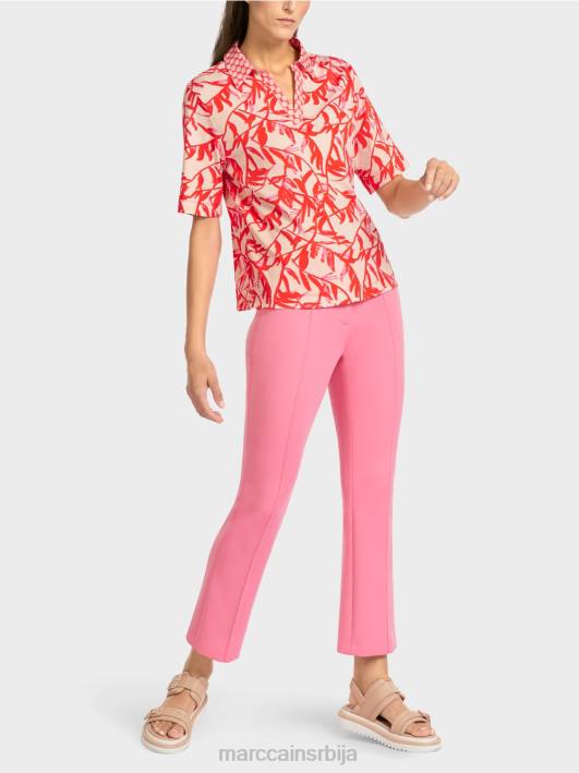 поло мајица са мешавином дезена Marc Cain D6881421 јарки тен одећу