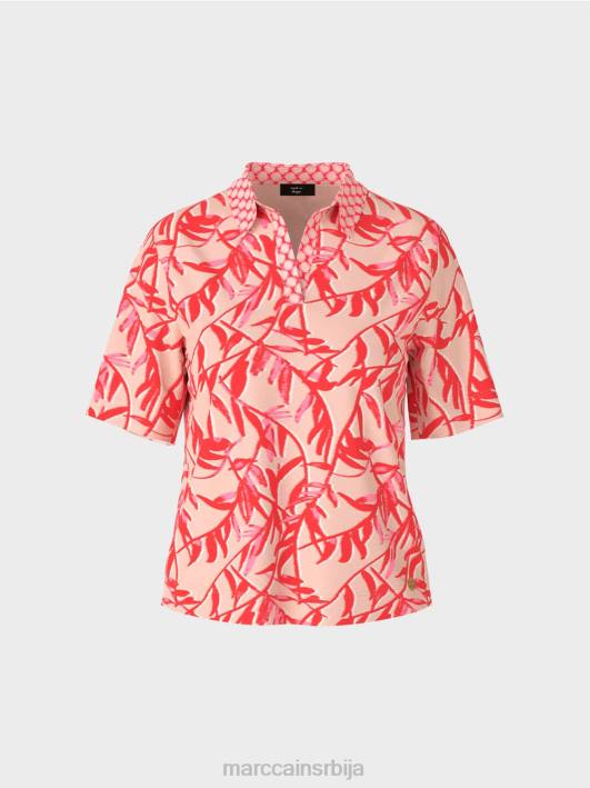 поло мајица са мешавином дезена Marc Cain D6881421 јарки тен одећу