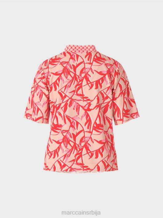 поло мајица са мешавином дезена Marc Cain D6881421 јарки тен одећу