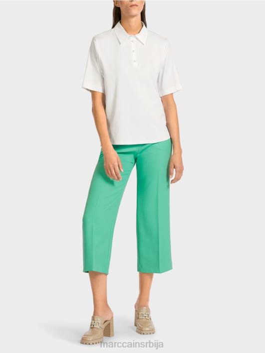 поло мајица са женственим детаљима Marc Cain D6881422 бео одећу