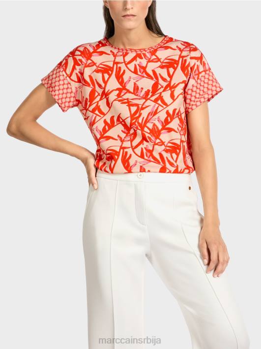 мајица са мешавином шара Marc Cain D6881423 јарки тен одећу