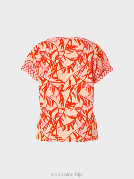 мајица са мешавином шара Marc Cain D6881423 јарки тен одећу