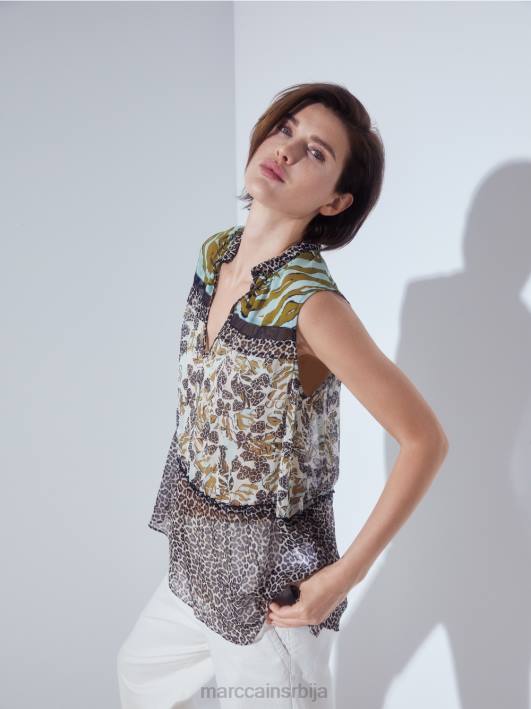 дуги слојевити горњи део без рукава Marc Cain D6881429 мекани светларник одећу