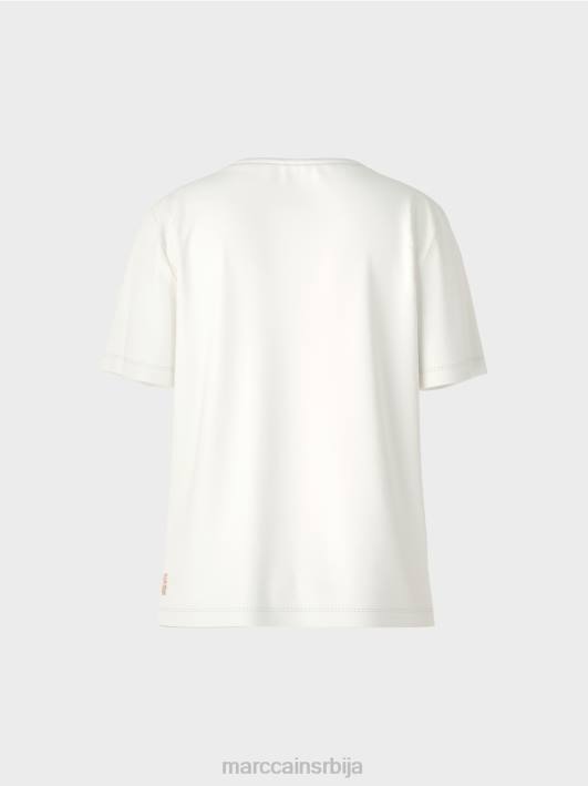 мајица са леопардом и принтом слова Marc Cain D6881431 прљаво бело одећу