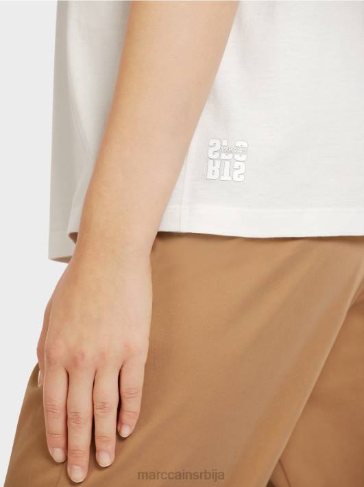 мајица са леопардом и принтом слова Marc Cain D6881436 прљаво бело одећу