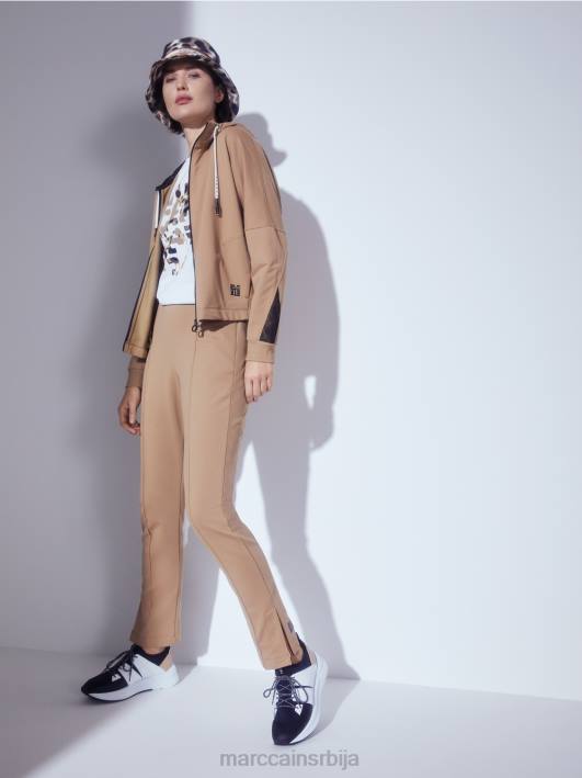 мајица са леопардом и принтом слова Marc Cain D6881436 прљаво бело одећу