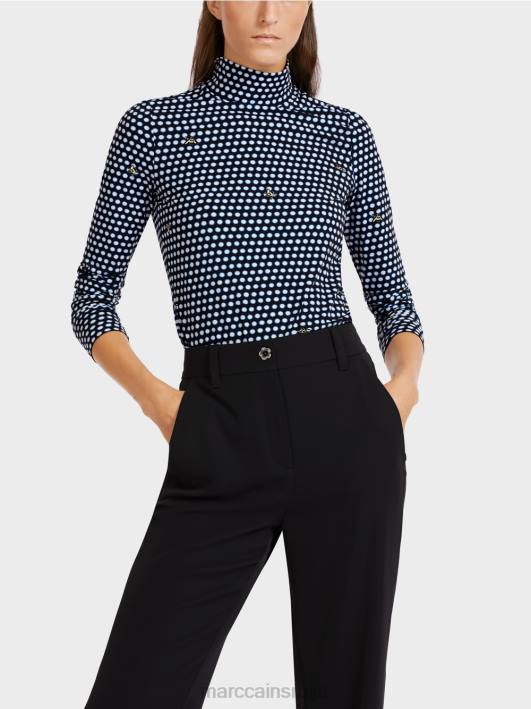 горњи део дугих рукава са крагном Marc Cain D6881440 црн одећу