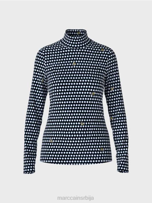 горњи део дугих рукава са крагном Marc Cain D6881440 црн одећу