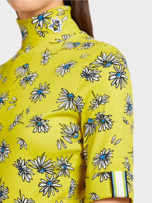 горњи део са крагном за постоље и узорком тратинчице Marc Cain D6881441 зелени сумпор одећу