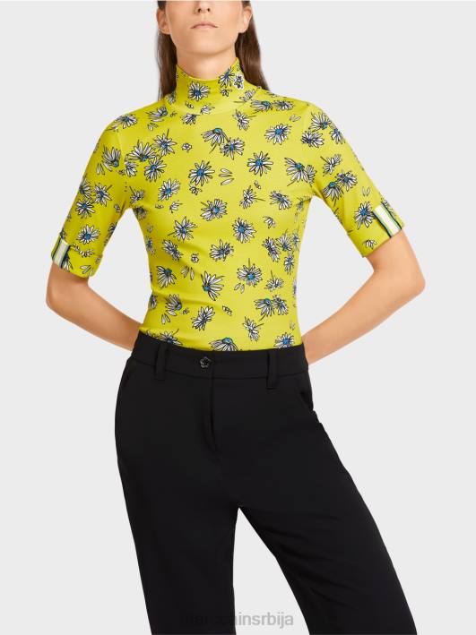 горњи део са крагном за постоље и узорком тратинчице Marc Cain D6881441 зелени сумпор одећу