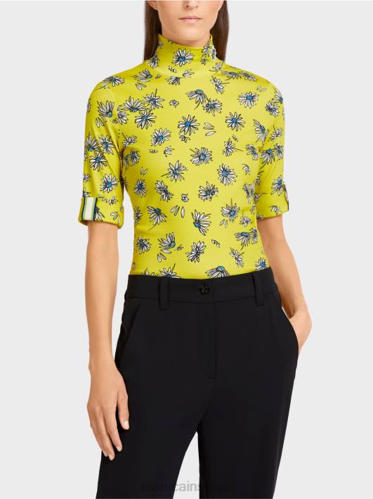 горњи део са крагном за постоље и узорком тратинчице Marc Cain D6881441 зелени сумпор одећу