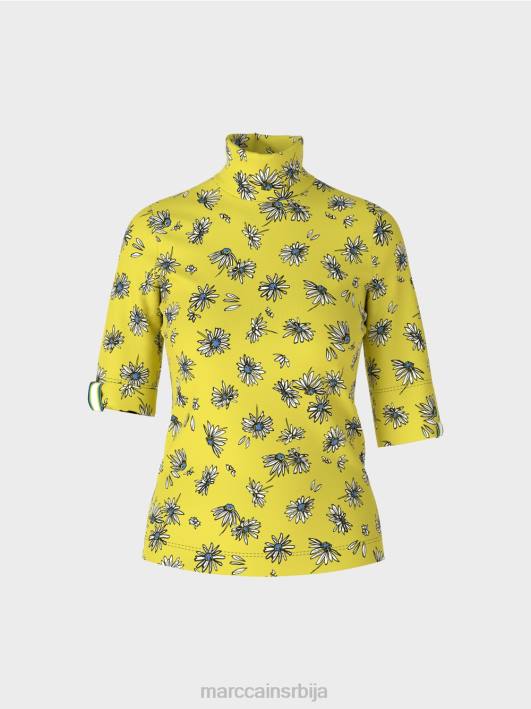 горњи део са крагном за постоље и узорком тратинчице Marc Cain D6881441 зелени сумпор одећу