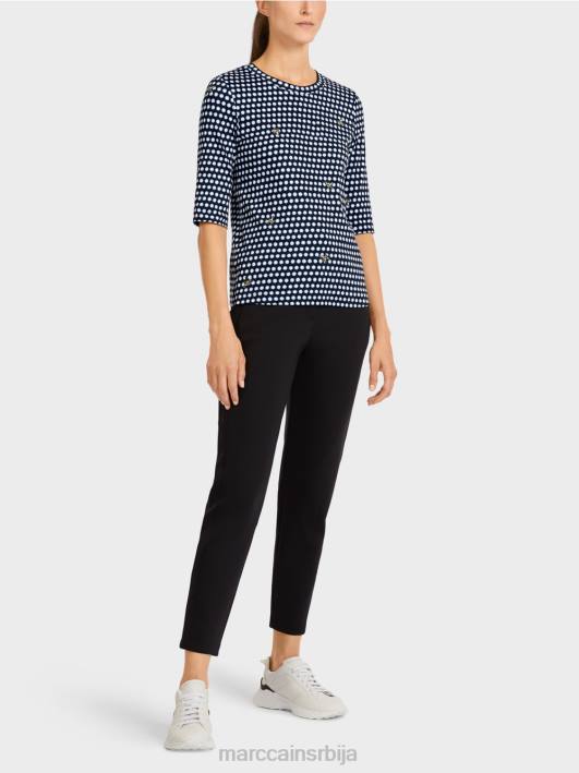 врх са узорком на точкице Marc Cain D6881443 црн одећу
