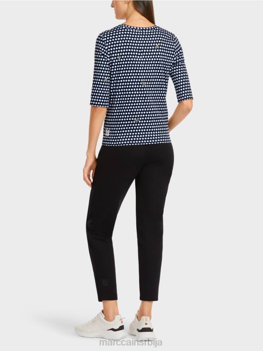 врх са узорком на точкице Marc Cain D6881443 црн одећу