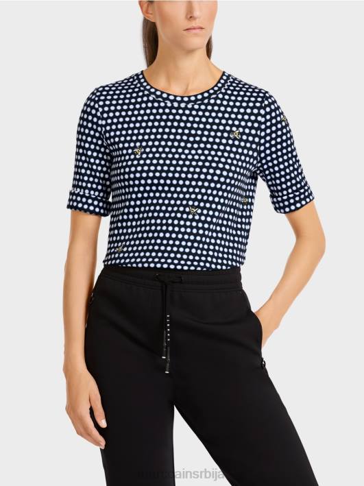 врх са узорком на точкице Marc Cain D6881443 црн одећу
