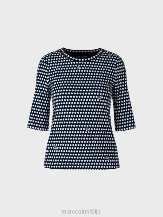 врх са узорком на точкице Marc Cain D6881443 црн одећу