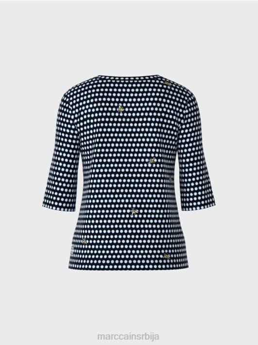 врх са узорком на точкице Marc Cain D6881443 црн одећу