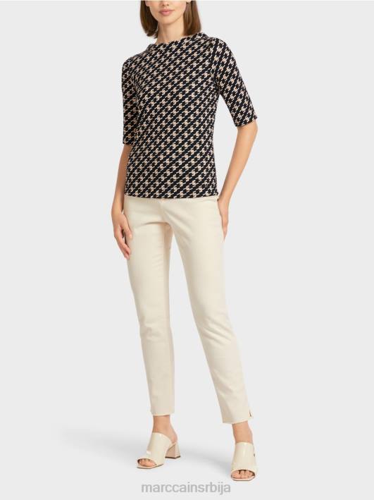 мајица са пастирским пледом Marc Cain D6881444 црн одећу