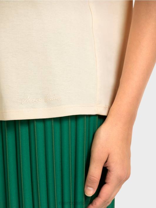 мајица са капом рукавима Marc Cain D6881446 цреме одећу