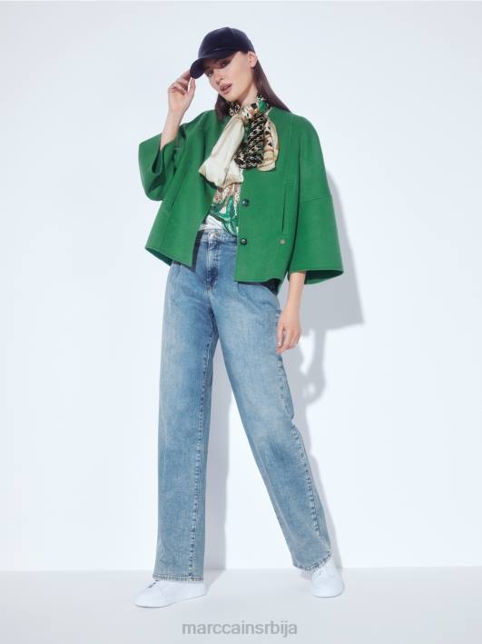 леопард мајица са детаљима од штраса Marc Cain D6881448 маховина зелена одећу