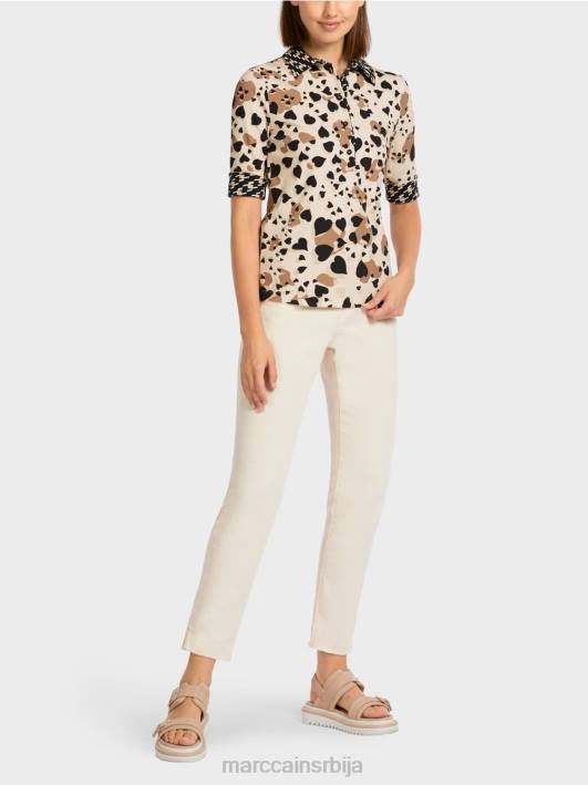 штампана поло мајица Marc Cain D6881449 цреме одећу