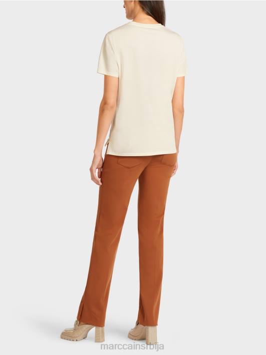 мајица са украшеним џепом на грудима Marc Cain D6881455 крема у праху одећу