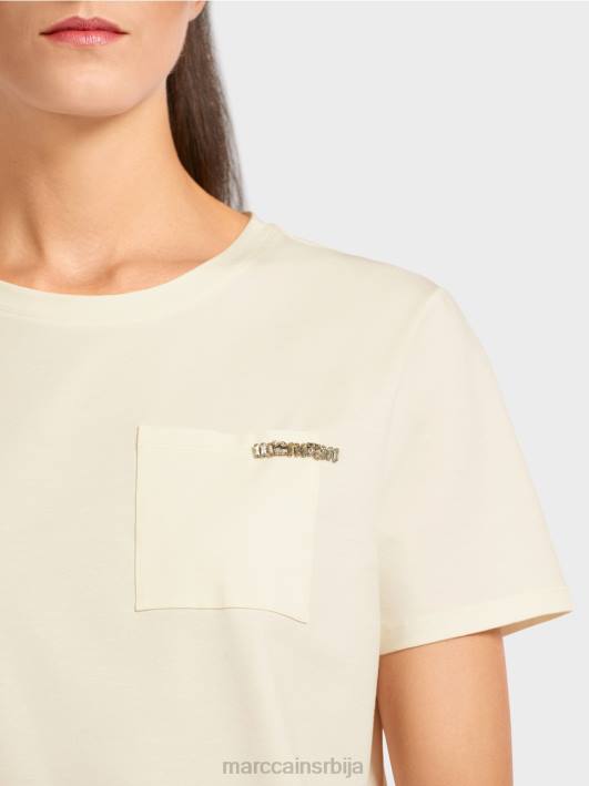 мајица са украшеним џепом на грудима Marc Cain D6881455 крема у праху одећу