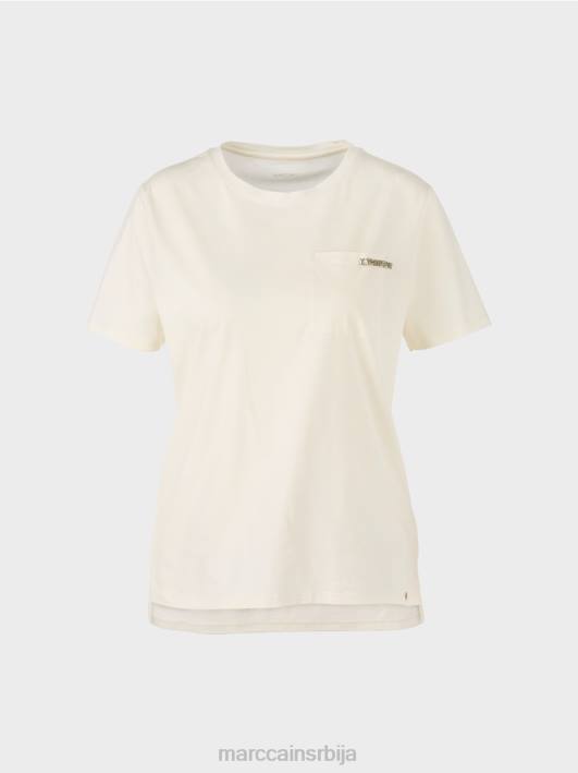мајица са украшеним џепом на грудима Marc Cain D6881455 крема у праху одећу