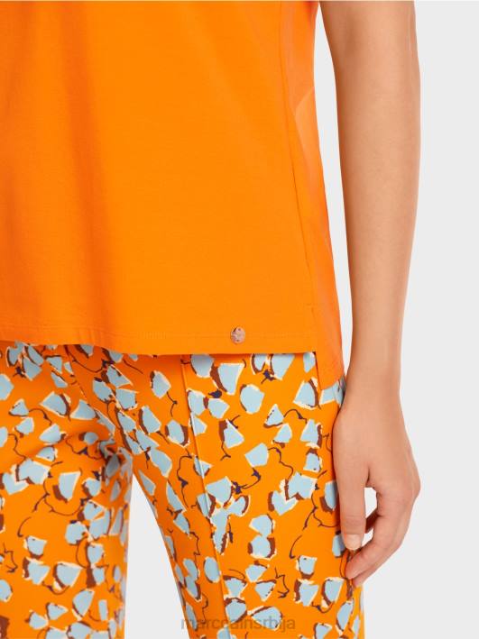 мајица са украшеним џепом на грудима Marc Cain D6881457 јасно наранџаста одећу