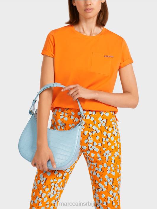 мајица са украшеним џепом на грудима Marc Cain D6881457 јасно наранџаста одећу