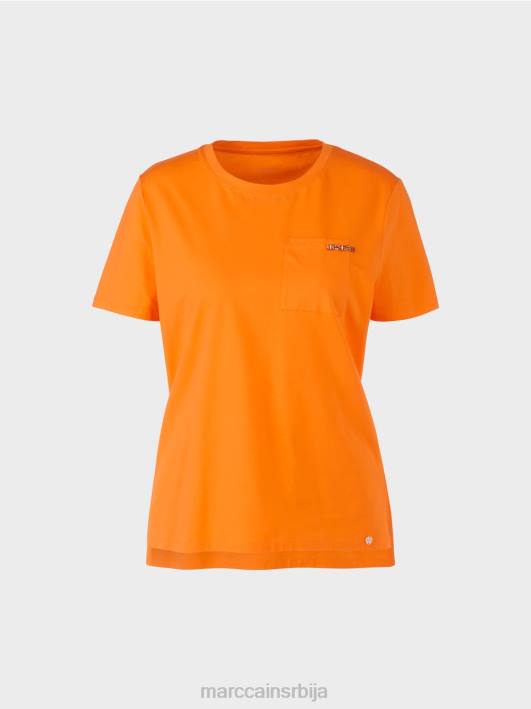 мајица са украшеним џепом на грудима Marc Cain D6881457 јасно наранџаста одећу