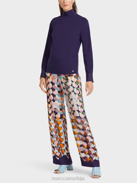 мајица са рукавима са манжетама Marc Cain D6881458 краљевски пурпур одећу