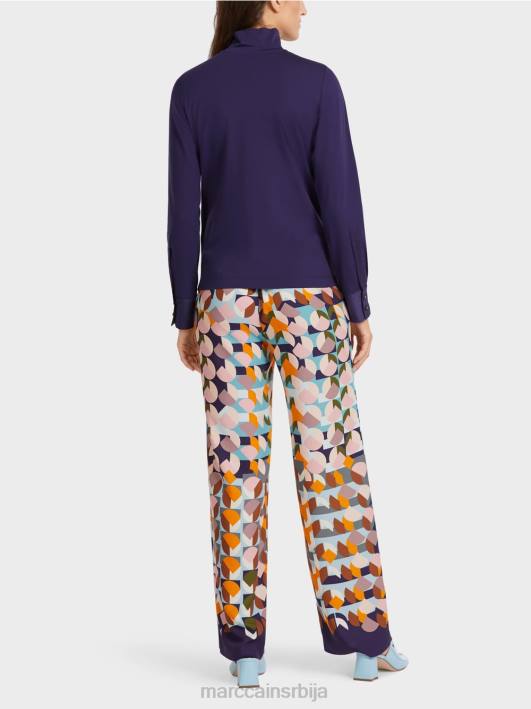 мајица са рукавима са манжетама Marc Cain D6881458 краљевски пурпур одећу