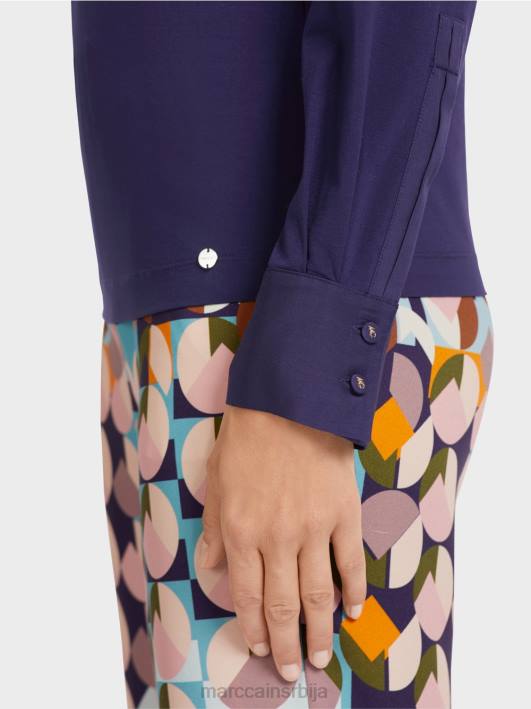 мајица са рукавима са манжетама Marc Cain D6881458 краљевски пурпур одећу