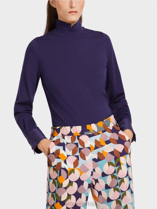 мајица са рукавима са манжетама Marc Cain D6881458 краљевски пурпур одећу