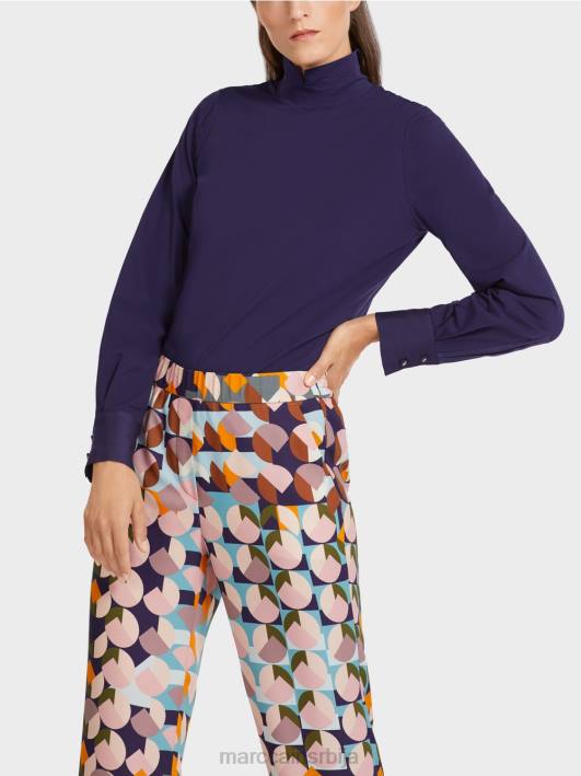 мајица са рукавима са манжетама Marc Cain D6881458 краљевски пурпур одећу