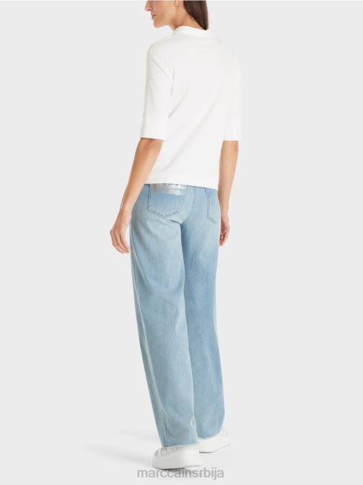 памучна поло мајица Marc Cain D6881463 бео одећу